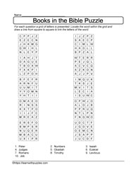 10 Grid Books of Bible Puzzle